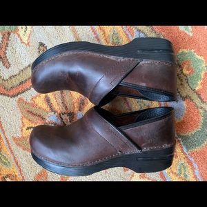 Dansko classic brown leather clogs